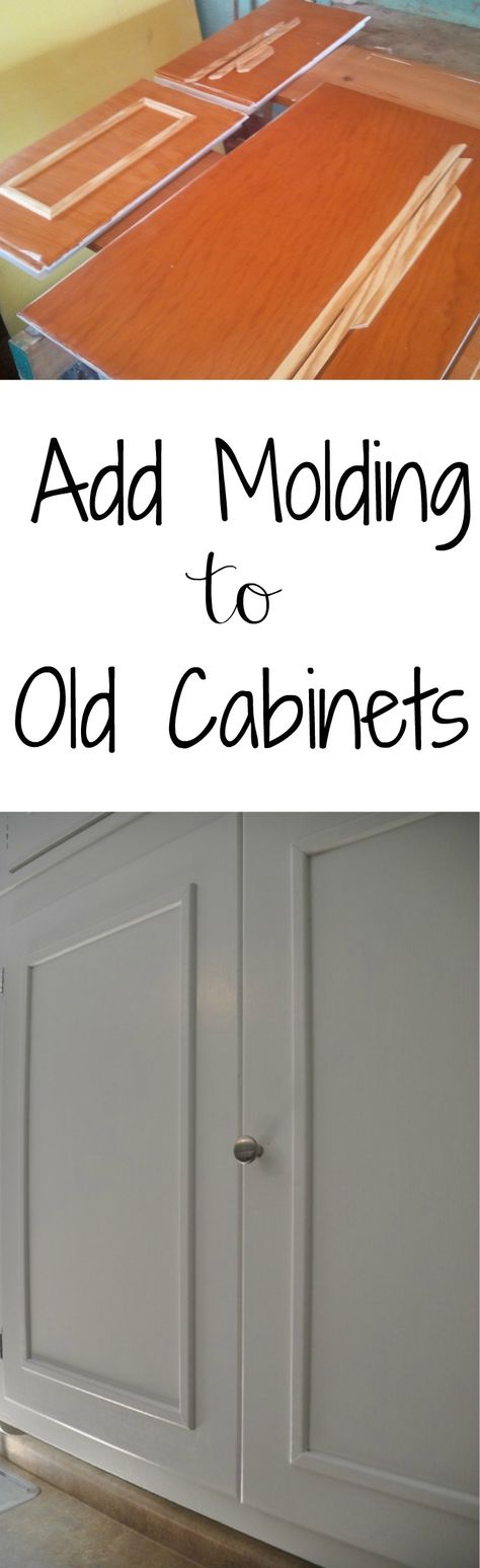 Add Molding to Old Cabinets.  Great way to add dimension/character to older cabinets! Cabinet Molding, Cabinets Makeover, Interiors Kitchen, Update Cabinets, Old Cabinets, Kitchen Cabinets Makeover, Diy Kitchen Cabinets, Kitchen Diy, Kitchen Redo