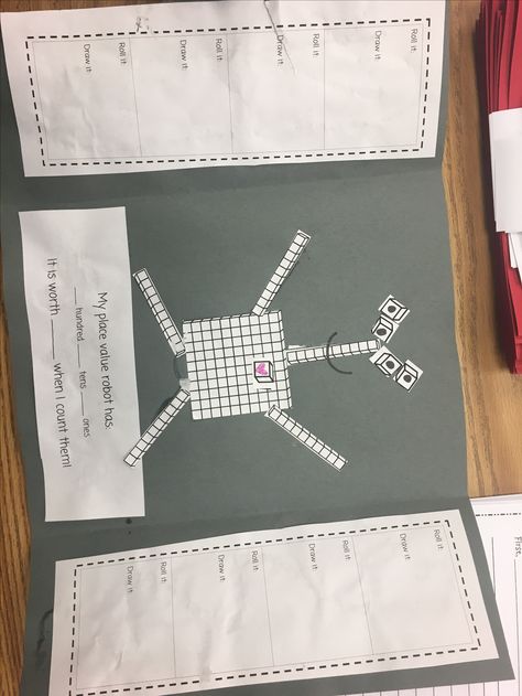 Place value robot Numbers To 1000 Activities, Project Based Learning Math, High School Math Classroom, Math Place Value, Math Number Sense, Math Coloring, Fourth Grade Math, Love Math, Math Projects