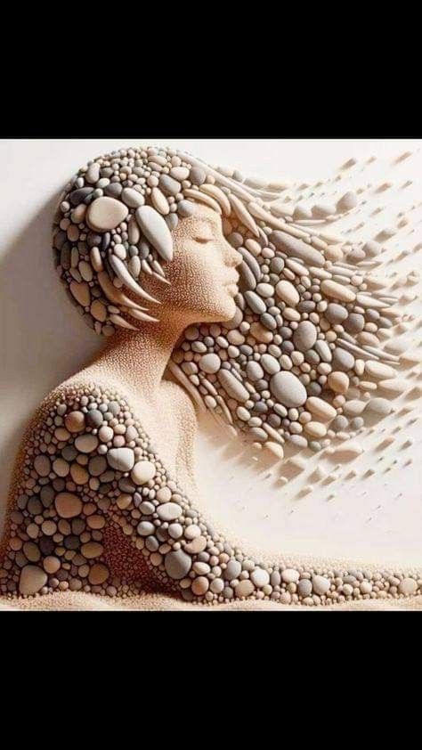 Sculpture Art Projects, Stone Pictures Pebble Art, Stone Art Painting, Textured Canvas Art, Stone Crafts, Wall Sculpture Art, Rock Crafts, Painted Stones, Basement Ideas