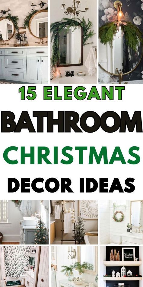 Add holiday cheer to your bathroom with Christmas Bathroom Decor Ideas! 🎄✨ Use festive towels, holiday-scented candles, and a mini wreath or garland for a cozy touch. Complete the look with themed soap dispensers or a small decorative tree for a merry vibe! 🌟🛁 #ChristmasBathroom #FestiveHomeDecor #HolidayCheer Eucalyptus In Bathroom Decor, Holiday Bathroom Decor Ideas, Bathroom Sink Christmas Decor, Christmas Bathroom Shelf Decor, Christmas Bathroom Decor Small Spaces, Bathroom Christmas Decor Ideas, Christmas Bathroom Ideas, Winter Bathroom Decor, Bathroom Christmas Decorations