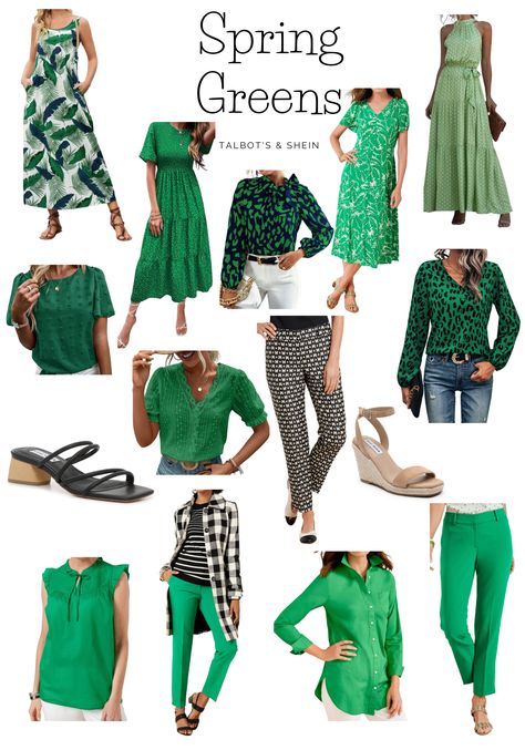 Green Spring Outfits For Women, All Green Outfits For Women, Talbots Outfits Spring 2023, Green Womens Outfits, Talbots Spring 2023, Summer Corporate, All Green Outfit, Green Outfits For Women, Talbots Outfits