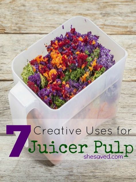 Love to juice? Save these 7 uses for juicer pulp so that you don't waste a bit! Pulp Recipes Juicer, Juicer Pulp Uses, Juicing Pulp Uses, Leftover Pulp From Juicing Recipes, What To Do With Juice Pulp, Juice Pulp Uses, Pulp From Juicing Recipes, Juicing Pulp Recipes, Juicer Ideas