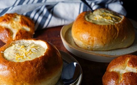 Panera Bread Bowl Recipe Copycat, Panera Sourdough Bread Bowl Recipe, Panera Bread Bowl Recipe, Panera Sourdough Bread Recipe, Panera Bread Bowl, Assorted Breads, Best Copycat Recipes, Copycat Panera Bread, Homemade Bread Bowls