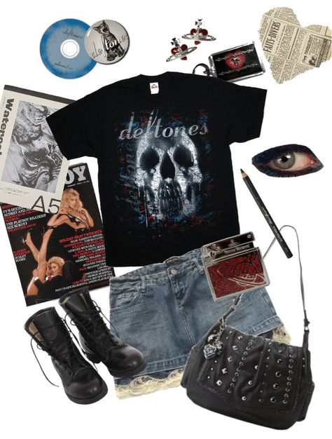 Soft Grunge Outfits Summer, Deftones Outfit, Alt Outfits Summer, Grunge Summer Fits, Soft Grunge Outfits Aesthetic, Summer Alt Outfits, Alt Outfits Aesthetic, Polyvore Outfits Aesthetic, Soft Grunge Outfit