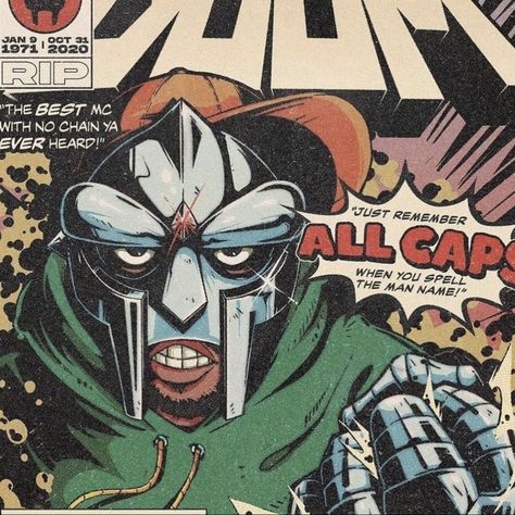 Mf Doom Poster, Doom Poster, Mf Doom Mask, Hip Hop Artwork, Mf Doom, Hip Hop Art, Retro Comic, The Villain, Funky Art