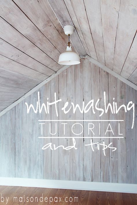 A clear tutorial and helpful tips on how to give wood a bright, beautiful whitewash... at www.maisondepax.com Casa Container, Whitewash Wood, How To Give, Wood Ceilings, Hem Design, Crown Molding, Remodel Bedroom, Cool Stuff, Painting Tips