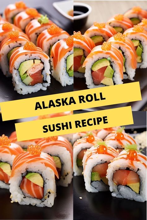 Alaska Roll, Types Of Sushi Rolls, Sushi Recipe, Roll Sushi, Seasoned Rice Vinegar, Types Of Sushi, Frozen Salmon, Nori Seaweed, Seasoned Rice