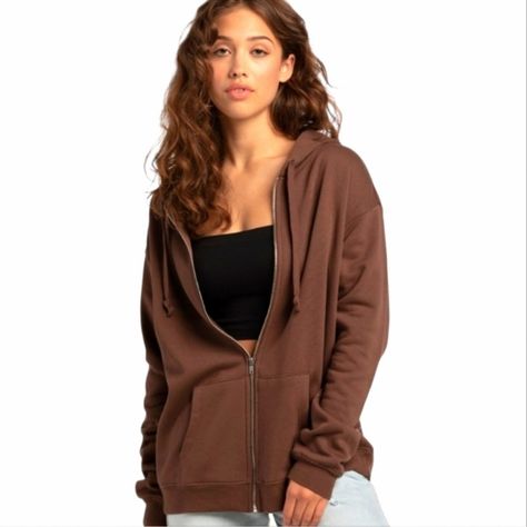 When You Want A Super Soft Comfortable Hoodie, This One From Naked Wardrobe Is Perfect. Details: Super Soft Fabric Long Sleeves Zip Front Oversized, Relaxed Fit Front Pockets Color: Chocolate Brown Size Large 98% Cotton, 2% Spandex (Material Has Stretch) New With Tag On Bag Measurements Approximate While Laying Flat: Underarm To Underarm - 25.5” Length From Shoulder To Hem - 28.5” Reasonable Offers Welcome! Smoke Free/Pet Free Home Shipped Quickly And Carefully Thank You For Stopping By Wardrobe Brown, Oversized Zip Up Hoodie, Brown Zip Ups, Brown Sweatshirt, Brown Hoodie, Color Chocolate, Maternity Sweater, Hoodie Outfit, Oversized Sweatshirt