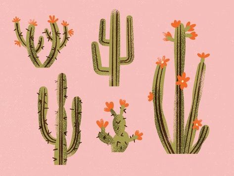 Cacti Art, Desert Illustration, Cactus Images, Metal Flower Wall Art, Acrylic Flower Painting, Cactus Art Print, Cactus Drawing, Cactus Illustration, Cactus Wall