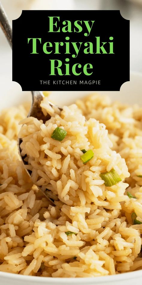 Easy Rice Side Dishes, Teriyaki Rice, Rice Dishes Recipes, White Rice Recipes, Asian Side Dishes, Rice Side Dish Recipes, Chicken Teriyaki Recipe, Cook Rice, Rice Cooker Recipes