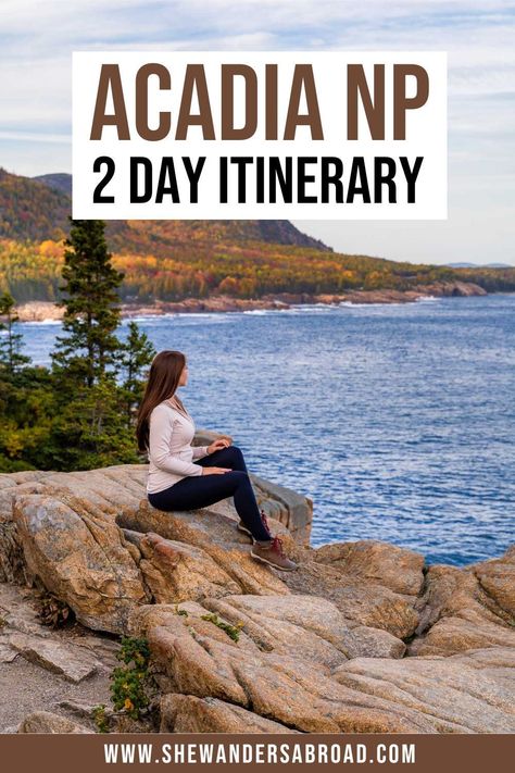 Looking for the perfect Acadia National Park itinerary? I got you covered! Read on for how to spend 2 days in Acadia National Park and lots of additional tips! | Acadia National Park photography | Acadia National Park fall itinerary | Best hikes in Acadia National Park | Acadia National Park aesthetic | Things to do in Acadia National Park | Acadia National Park Beehive trail | Acadia National Park Maine hiking | Best places to stay near Acadia National Park | What to do in Acadia National Park Acadia Photoshoot, Acadia Itinerary, Acadia National Park Photography, 2 Days In Acadia National Park, Fall Itinerary, Acadia National Park Hikes, Acadia National Park Fall, Best Hikes In Acadia National Park, National Park Aesthetic