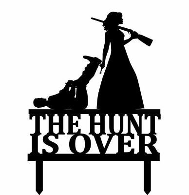 The Hunt Is Over, Wedding Toppers Unique, Wedding Cake Toppers Funny, Camo Wedding Decorations, Wedding Cake Topper Ideas, Outdoor Wedding Cake, Funny Wedding Cake Topper, Wedding Cake Topper Silhouette, Biker Wedding