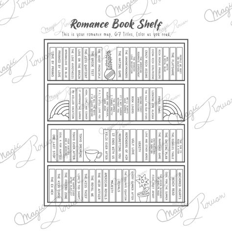 Digital Print Romance Book Shelf, Book Tracker, Reading Tracker, Reading Planner, Art Print, Books, Bookish Merch, Romance Reader, Bookshelf - Etsy Romance Bookshelf, Reading Planner, Shelf Book, Book Reading Journal, Read Books Online Free, Romance Reader, Book Tracker, Bookish Merch, Planner Art