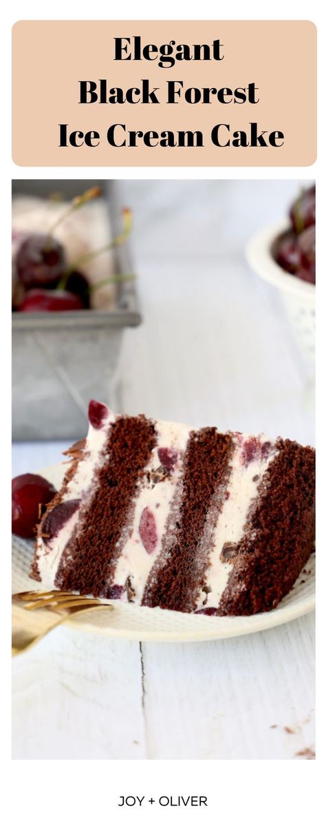 Dessert is covered with this Elegant Black Forest Ice Cream Cake! Can't choose between ice cream or cake for dessert? No worries! This delicious black forest ice cream cake is the perfect recipe! Loaded with chocolate, cherries and a moist chocolate buttermilk cake, Black Forest Ice Cream Cake is elegant yet full of excitement! #dessert #icecream #cake #icecreamcake Black Forest Ice Cream Cake, Cherry Ice Cream Cake, Black Forest Ice Cream, Cake Black Forest, Chocolate Buttermilk Cake, Chocolate Cherry Ice Cream, Buttermilk Chocolate Cake, Chocolate Cherries, Sweet Board