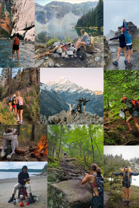 Goals for hiking with friends Mountain With Friends, Hiking Photoshoot Friends, Hiking Pictures With Friends, Hiking Photo Ideas, Hiking Pose, Hike Pictures, Hike With Friends, Hiking Picture Ideas, Hiking Friends