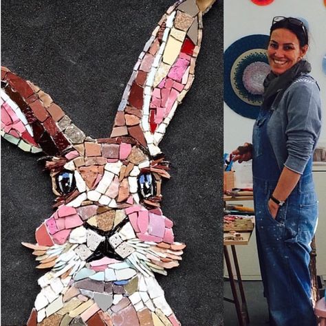 Smalti Mosaic Ideas, Bunny Mosaic, Mosaic Projects Ideas, Mosaic Rabbit, Mosaic Ideas Beginner, Mosaics For Beginners, Smalti Mosaic, Mozaik Art, Animal Mosaic