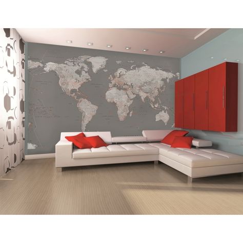 1 Wall Silver Map Globe Atlas Photo Giant Poster 3.15 x 2.32m World Map Mural, Photowall Ideas, Map Wall Mural, Map Murals, World Map Wallpaper, World Map Poster, Map Wallpaper, Deco Originale, Map Decor