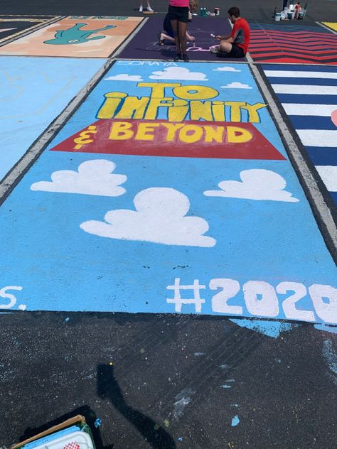 Senior parking spot Toy Story Parking Spot Painting, Toy Story Senior Parking Spots, Lightning Mcqueen Parking Spot, Lightning Mcqueen Senior Parking Spot, Funny Senior Parking Space Ideas 2024, Senior Year Parking Spot Ideas Boys, Disney Parking Spots, Disney Senior Parking Spaces, Senior Parking Spaces Disney