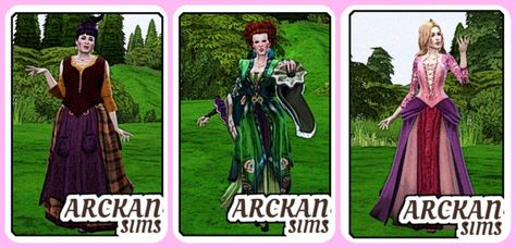 Hocus Pocus CC Sims 4 Hocus Pocus Cc, Medieval Apocalypse, Hocus Pocus House, Some Hairstyles, The Sanderson Sisters, Cast A Spell, Sanderson Sisters, Sims Hair, Ts4 Cc