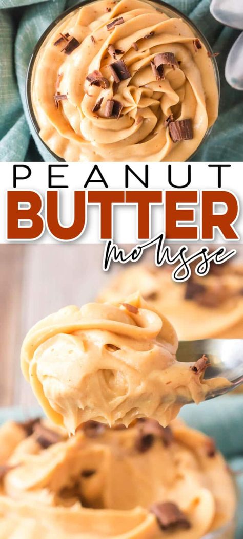 Sugar Free Peanut Butter Mousse, 4 Ingredient Peanut Butter Mousse, Healthy Peanut Butter Mousse, Whipped Peanut Butter Filling, Peanut Butter Mouse Cake, Low Carb Peanut Butter Mousse, Easy Peanut Butter Mousse, Peanut Butter Mousse Recipes, Peanut Butter Cool Whip Dessert