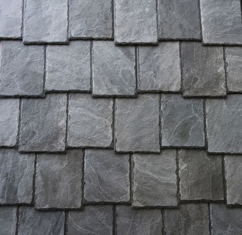 Silver Mist Tile roofing made to look like slate! Slate Roof Shingles, Genteng Atap, Synthetic Slate Roofing, Cladding Ideas, Slate Shingles, Slate Roof Tiles, Shingle Colors, Mansard Roof, Old Stone Houses