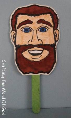 Jesus healed a blind man. 2 sided puppet template. One side be the man being blind (closed eyes) and the other with seeing eyes Jesus Healing, Jesus Crafts, Children's Church Crafts, Miracles Of Jesus, Bible Story Crafts, Sunday School Crafts For Kids, Preschool Bible, Man Crafts, Kids Bible