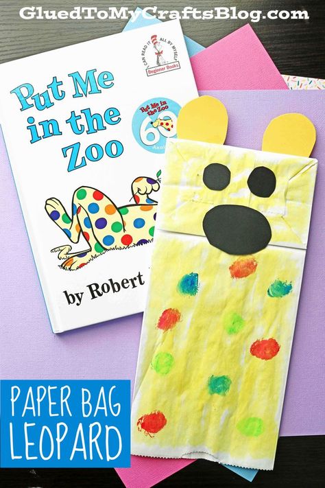 Dr Seuss Inspired Paper Bag Leopard Puppet {Kid Craft} Dr Seuss Craft, Zoo Activities Preschool, Lorax Craft, Read Across America Week, Dr Seuss Crafts, Zoo Activities, Seuss Crafts, Dr Seuss Week, Camp Activities