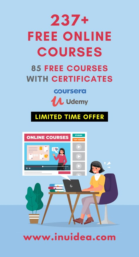 237+ Free Online Courses in 2023 (Limited Time Offer) - Learn coding, digital marketing, and more! Free College Courses Online, Free College Courses, Free Learning Websites, Free Online Education, Free Online Learning, Learn Coding, Free Classes, Free Online Classes, Free College