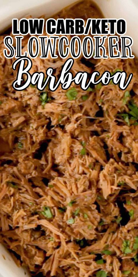 Low Carb Beef Barbacoa is an easy to make low carb slow cooker recipe that is perfect for making Barbacoa taco salads, Barbacoa bowls and tastes even better than Barbacoa from Chipotle! Barbacoa Taco, Barbacoa Crock Pot, Slow Cooker Beef Barbacoa, Beef Barbacoa Slow Cooker, Low Carb Slow Cooker Recipes, Beef Barbacoa, Summer Slow Cooker Recipes, Barbacoa Recipe, Low Carb Crock Pot Recipes