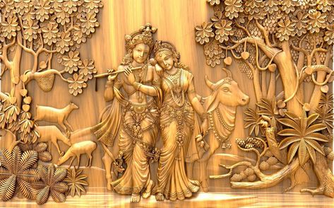 Mural in 6 by 4 feet 500$ in mdf wood +918421146457 3d Wall Art Sculpture, Buddha Wall Decor, Mural Art Design, Vishnu Wallpapers, Modern Mural, Temple Design For Home, Pooja Room Door Design, Door Interior, Pooja Room Design