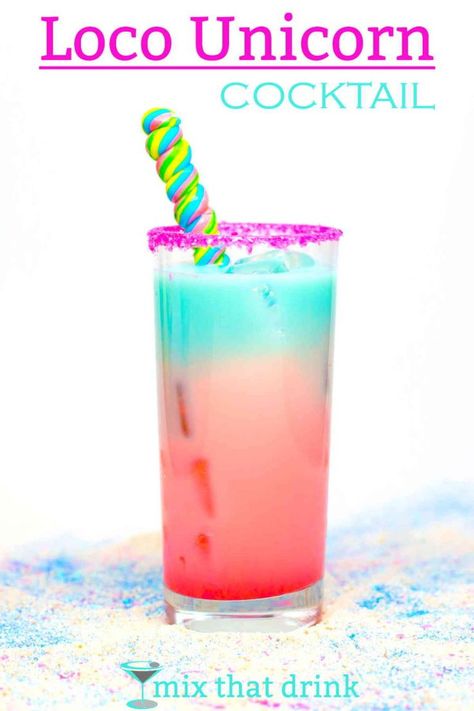 Unicorn Cocktail, Unicorn Drink, Coconut Liqueur, Drink Recipies, Liquor Drinks, Fruity Drinks, Boozy Drinks, Captain Morgan, Cocktail Mix