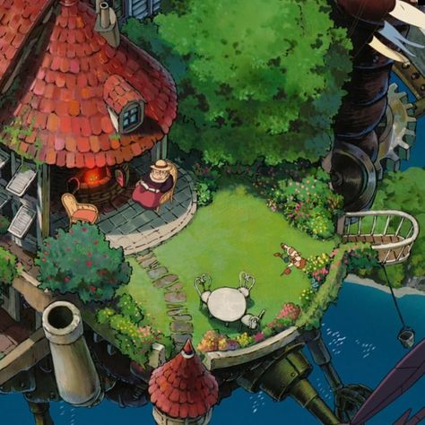 Studio Ghibli on Instagram: “Come fly away with me .... If you could retire in the world of one Ghibli film, where would it be and why?❤️ +Check the link in Bio for…” 하울의 움직이는 성, Motif Acnl, Studio Ghibli Background, Howls Moving, Ghibli Artwork, Studio Ghibli Movies, Studio Ghibli Art, Ghibli Movies, Ghibli Art