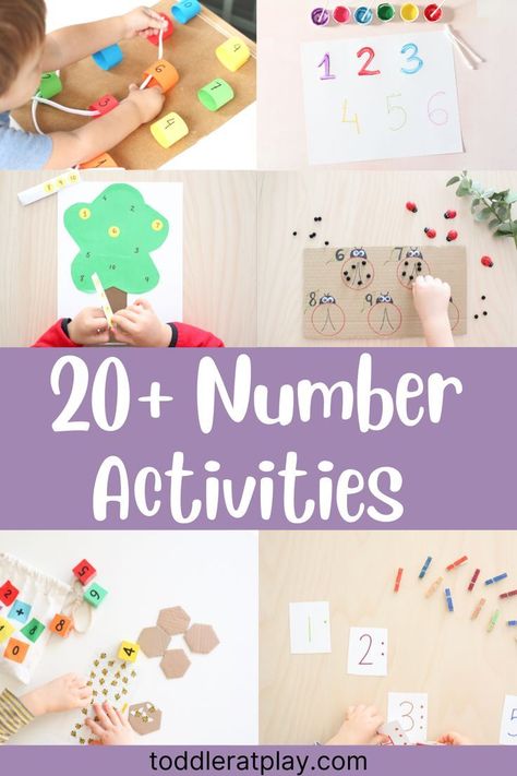 Are you looking for Number Activitiesf for your little ones? Take a peak at this fun list of 20+ Number Activities for Kids! // number sense activities // number sense preschool // teaching numbers in kindergarten // teaching numbers Numbers Theme Preschool, Kids Number Activities, Number 6 Preschool Activities, Preschool Number 1 Activities, Number Activity For Kindergarten, Number 10 Activities For Preschool, Teaching Numbers Preschool, Number Crafts For Toddlers, Number Activities For Toddlers