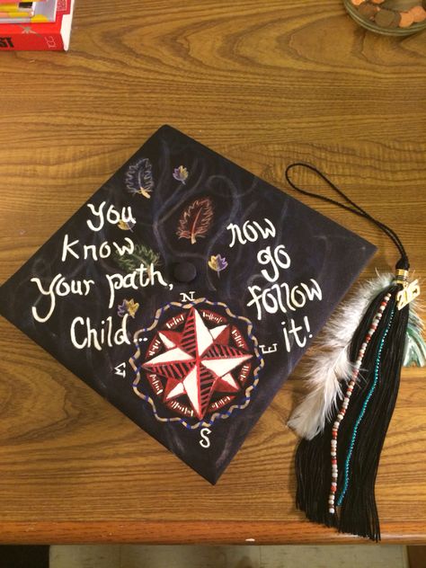 My Pocahontas-inspired graduation cap!! #GraduationCap #Decoration #Pocahontas… Pocahontas Graduation Cap, Disney Grad Caps, Disney Graduation Cap, Grandmother Willow, Disney Graduation, College Grad Cap Ideas, High School Graduation Cap, Grad Hat, Grad Cap Designs