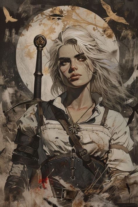 Witcher Ciri Art, Ciri Witcher Art, Ciri Witcher Fanart, Ciri Fanart, The Witcher Ciri, Ciri The Witcher, Witcher Ciri, Witcher Tattoo, Ciri Witcher