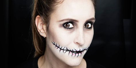 A step-by-step guide to this scary DIY Halloween look using makeup Mouth Makeup, Stitched Mouth, Maquillage Halloween Simple, Mermaid Makeup Halloween, Mac Face And Body, Make Up Diy, Makeup Tutorial Mac, Best Mac Makeup, Halloween Make-up Looks