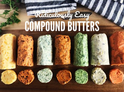 Butter Compound, Compound Butter Recipes, Pork Fajitas, Compound Butter Recipe, Flavored Butter Recipes, Herb Butter Recipe, Butter Recipes Homemade, Compound Butters, Flavored Butters