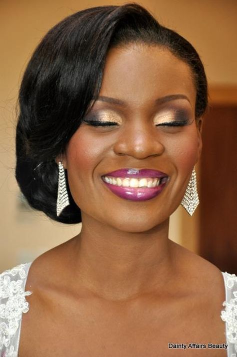 wedding make up Nigerian Wedding Hairstyles, African American Haircuts, African Wedding Hairstyles, Wedding Hairstyles For Black Women, Black Wedding Hairstyles, Natural Wedding Hairstyles, African American Weddings, American Hairstyles, Style Pictures