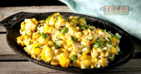 Imagine sweet corn on the cob, kissed by the flames of a grill, mingling with the charred goodness of poblano peppers. Texas Roadhouse Corn Recipe is one of the most popular starter in Texas Roadhouse Menu card. Added to that a melty symphony of crumbled cheese, tangy sour cream, and velvety heavy cream. The result? A tantalizing blend of flavors and textures that will have you reaching for seconds. Corn Brulee Recipe, Poblano Cream Corn, Corn Brulee, Texas Roadhouse Corn, Texas Roadhouse Corn Recipe, Grilled Sweet Corn, Sheet Pan Meals Chicken, Roasted Poblano Peppers, Creamed Corn Recipes