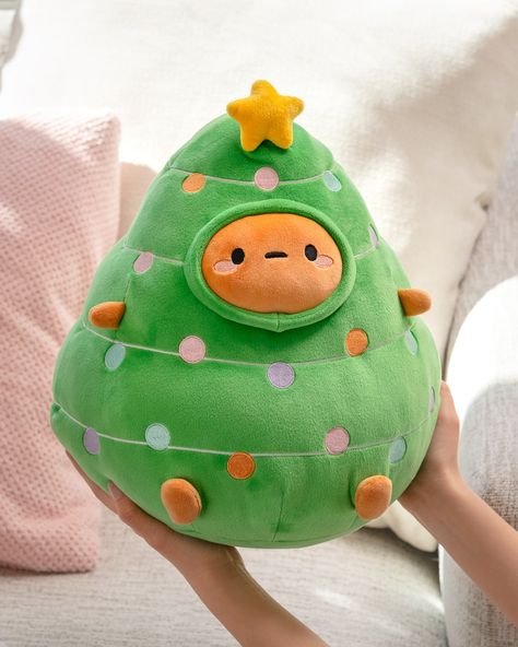 Plush Toy Christmas Tree, Potato Mochi, Mochi Plush, Tidings Of Comfort And Joy, Cute Potato, Cute Squishies, Kawaii Faces, Cute Christmas Tree, Kawaii Plush