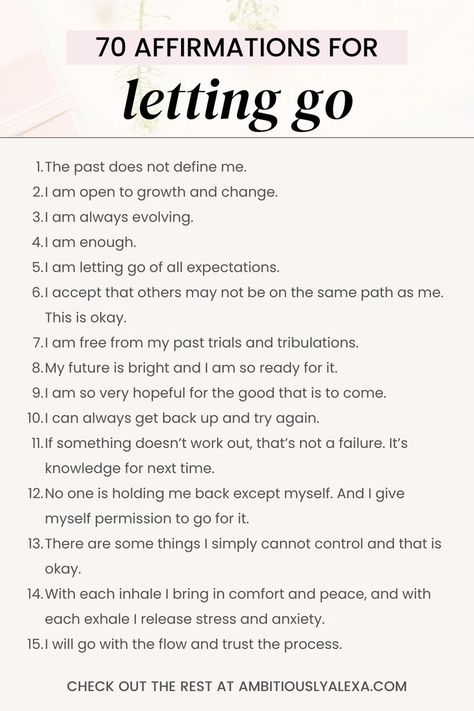 letting go affirmations Affirmation Of Letting Go, Journaling To Let Go Of The Past, Things To Let Go Of In 2023, Quotes To Let Go Of The Past, Journal Prompts To Let Go Of Someone, Letting Go Of Ego Affirmations, Letting Go Of Control Affirmation, I Let Go Of Affirmations, Letting Go Of The Past Journal Prompts