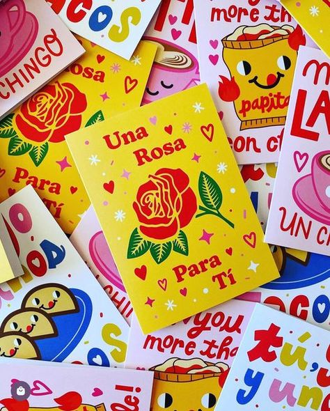 Mexican Valentines Day Gifts, Spanish Valentines Cards, Valentines Grams, Mexican Valentines Day, Mexican Valentines, Candy Birthday Cards, Valintines Day, Valentines Cookies, Candy Grams