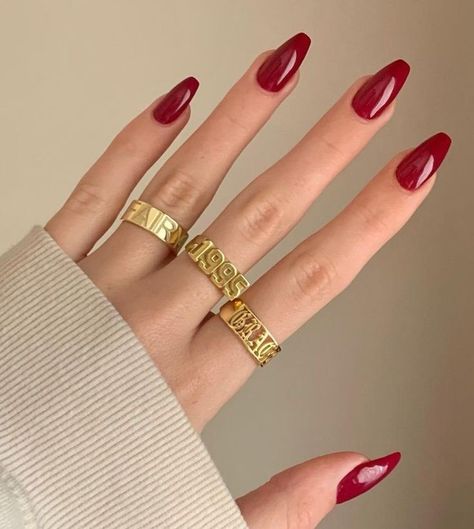 Red Chrome Nails, Unghie Nail Art, Red Acrylic Nails, Cherry Nails, Smink Inspiration, Red Nail Polish, Red Nail Designs, Makijaż Smokey Eye, Red Nail