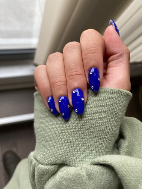 Nails With Gems Blue, Blue Nails With Gems, Nails With Gems, Fashionable Nails, Inspiration Nails, Art Designs Ideas, Blue Nail Art, Nails Fashion, Designs Nail