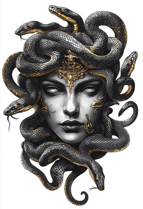 African American Medusa Tattoo, Medusa Artwork Greek Mythology, Medusa Eyes Tattoo, Medusa Back Tattoo, Feminine Medusa Tattoo, Athena Medusa, Medusa Crown, Medusa Wallpaper, Medusa Pictures