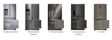 Black Stainless Steel Kitchen Appliances Gray Cabinets, Samsung Black Stainless Steel Appliances, Black Slate Appliances Kitchen, Slate Appliances Kitchen, Samsung Black Stainless, Ge Slate Appliances, Black Kitchen Accessories, Black Stainless Steel Appliances, Slate Kitchen