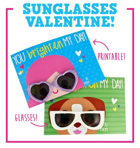 Free Printable Sunglasses Valentines Classmates Gifts, Friend Valentine Gifts, My Classmates, Class Valentines, Preschool Valentines, Valentine's Day Printables, Valentines Cupcakes, Homemade Valentines, Valentine Tags