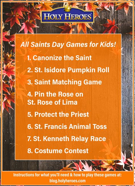 All Saints Day Trunk Or Treat, All Saints Day Party Ideas, How To Celebrate All Saints Day, All Saints Day Party Games, All Saints Party Ideas, All Saints Party, All Saints Day Games, All Saints Day Activities For Kids, All Saints Day Activities