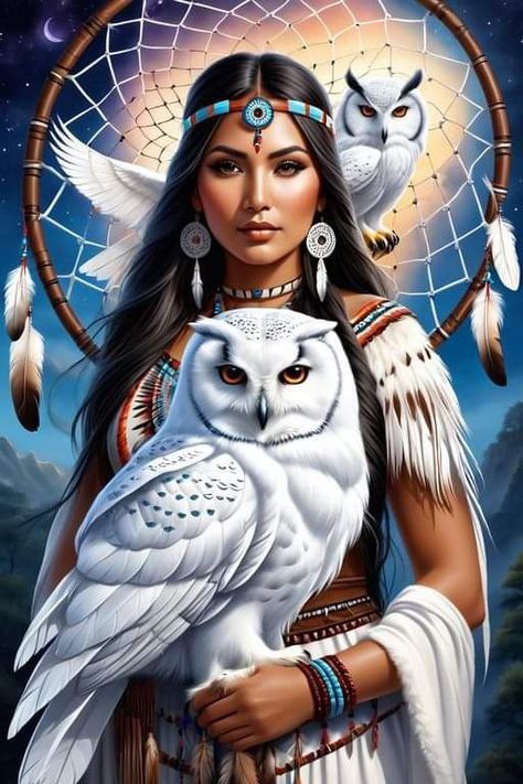 Owl Woman, Native American Wallpaper, American Indian Artwork, Duck Species, Native American Spirituality, Native American Tattoo, Native American Woman, Native American Paintings, Wolves And Women