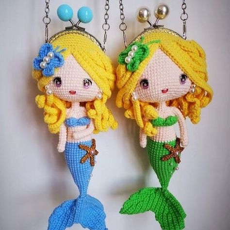 Amigurumi Mermaid Doll Free Pattern – Free Amigurumi Crochet Coin Purse Crochet Pattern, Doll Free Pattern, Mermaid Crochet Pattern, Mermaid Purse, Crochet Coin Purse, Crochet Mermaid, Crochet Dolls Free Patterns, Pola Amigurumi, Mermaid Dolls